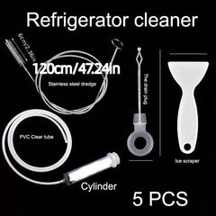 5pcs Fridge Drain Hole Clog Cleaning Tool Set Universal Dredging Kit