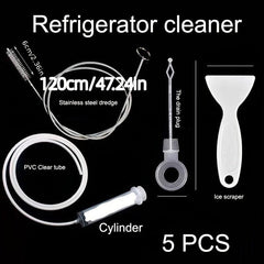 5pcs Fridge Drain Hole Clog Cleaning Tool Set Universal Dredging Kit