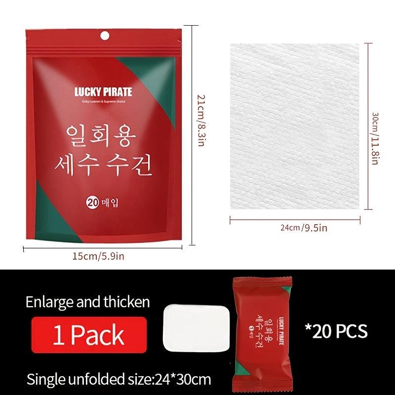 20pcs Compression Towel Travel Portable Small Square Towel Disposable Face Towel