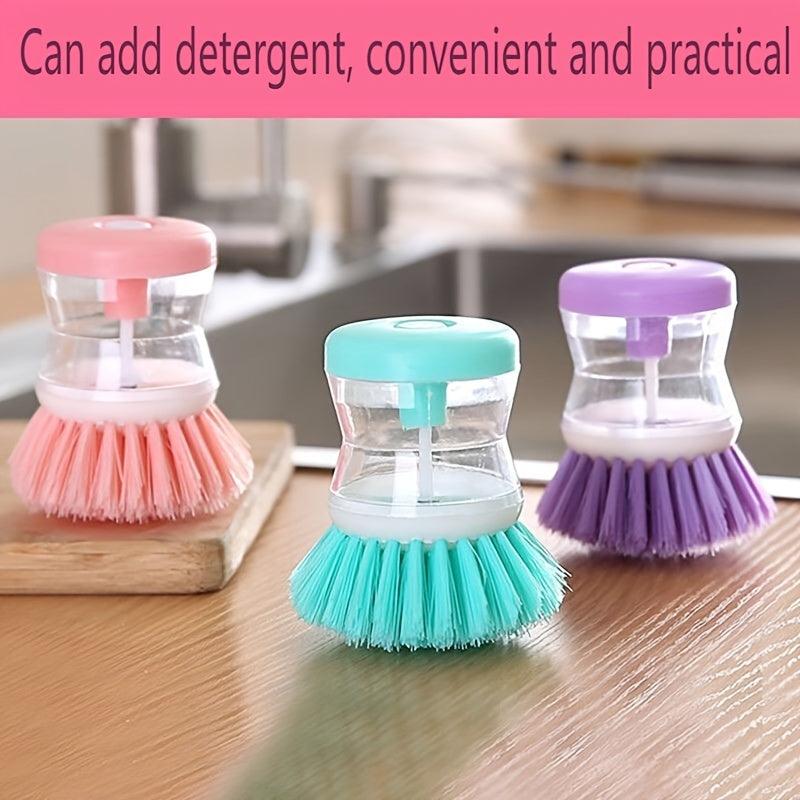 3pcs Cleaning Brush with Soap Dispenser, Multi-functional Dish Washing