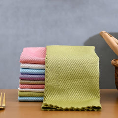 5pcs Fish Scale Glass Wiping Cloth Microfiber Cleaning Towels