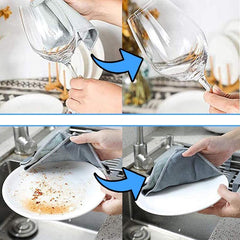 5pcs Fish Scale Glass Wiping Cloth Microfiber Cleaning Towels