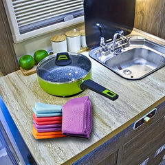 5pcs Fish Scale Glass Wiping Cloth Microfiber Cleaning Towels