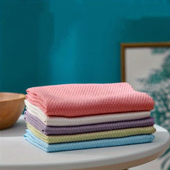 5pcs Fish Scale Glass Wiping Cloth Microfiber Cleaning Towels