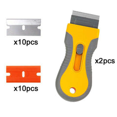 Flat Razor Blade Scraper Paint Stripping Tool for Windows Glass Stovetop Yellow