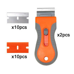 Flat Razor Blade Scraper Paint Stripping Tool for Windows Glass Stovetop Yellow