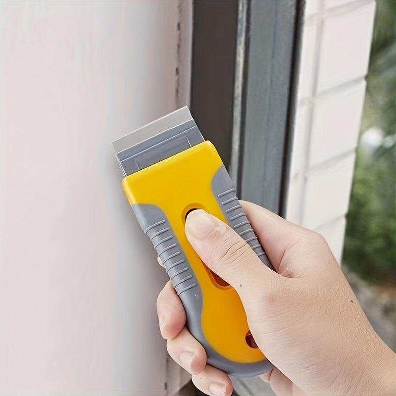 Flat Razor Blade Scraper Paint Stripping Tool for Windows Glass Stovetop Yellow