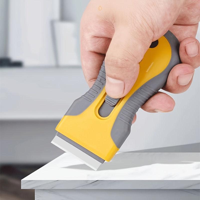 Flat Razor Blade Scraper Paint Stripping Tool for Windows Glass Stovetop Yellow