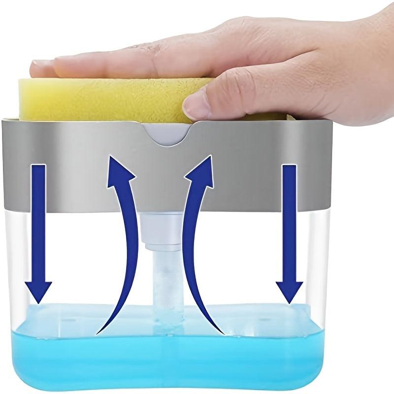 Kitchen Sponge Holder Soap Dispenser for Sink Dish Washing