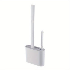 Silicone Toilet Brush and Holder Set with TPR Bristles