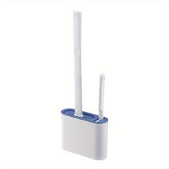 Silicone Toilet Brush and Holder Set with TPR Bristles