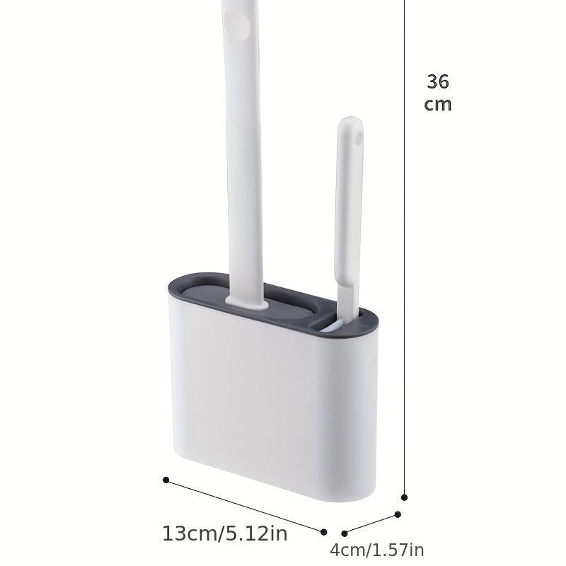 Silicone Toilet Brush and Holder Set with TPR Bristles