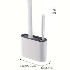 Silicone Toilet Brush and Holder Set with TPR Bristles