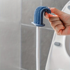 Silicone Toilet Brush and Holder Set with TPR Bristles