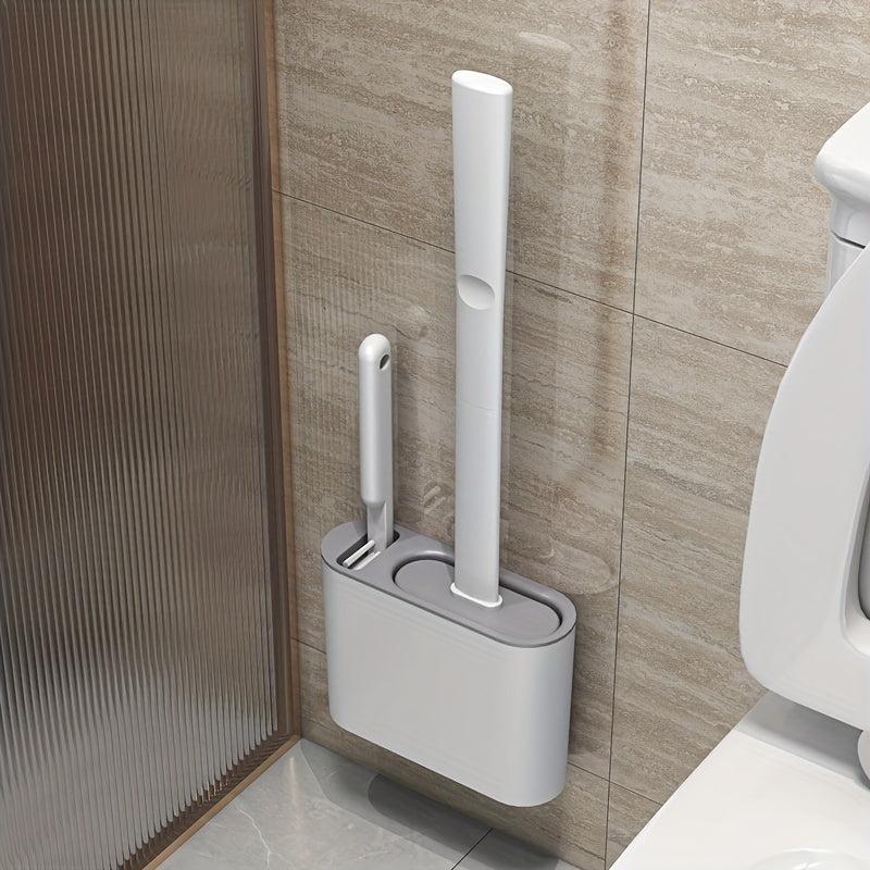 Silicone Toilet Brush and Holder Set with TPR Bristles