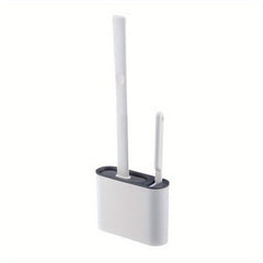 Silicone Toilet Brush and Holder Set with TPR Bristles