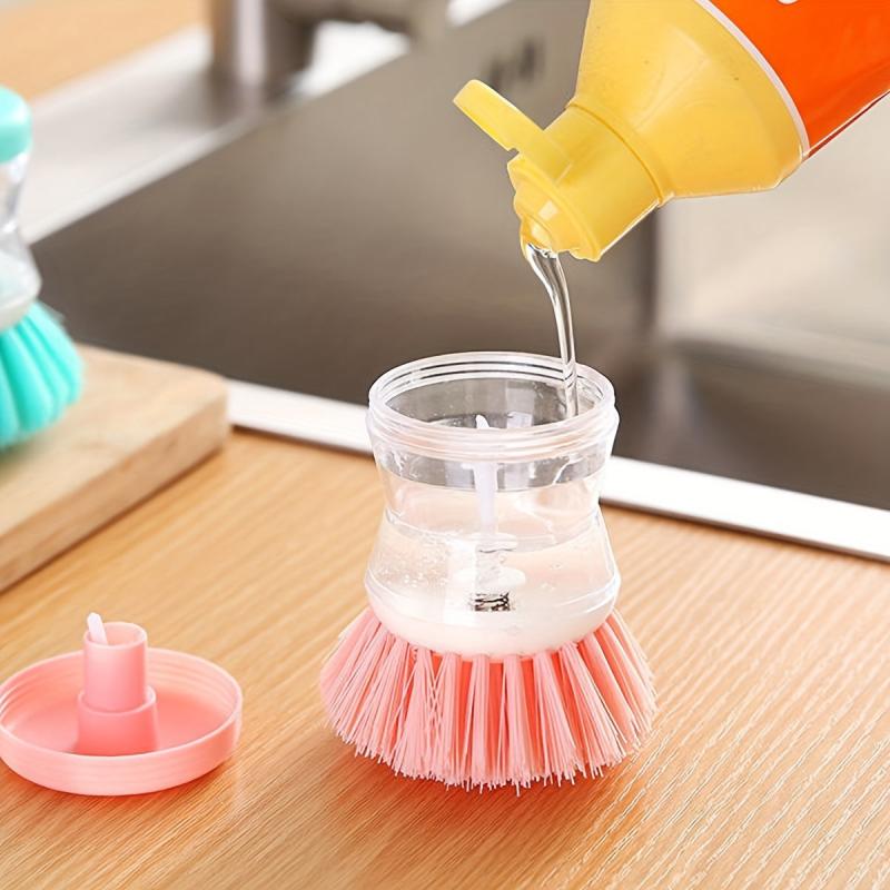 Ceramic Soap Dispenser Dish Brush for Dishes, Pots, Pans & Kitchen Sinks