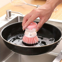 Ceramic Soap Dispenser Dish Brush for Dishes, Pots, Pans & Kitchen Sinks