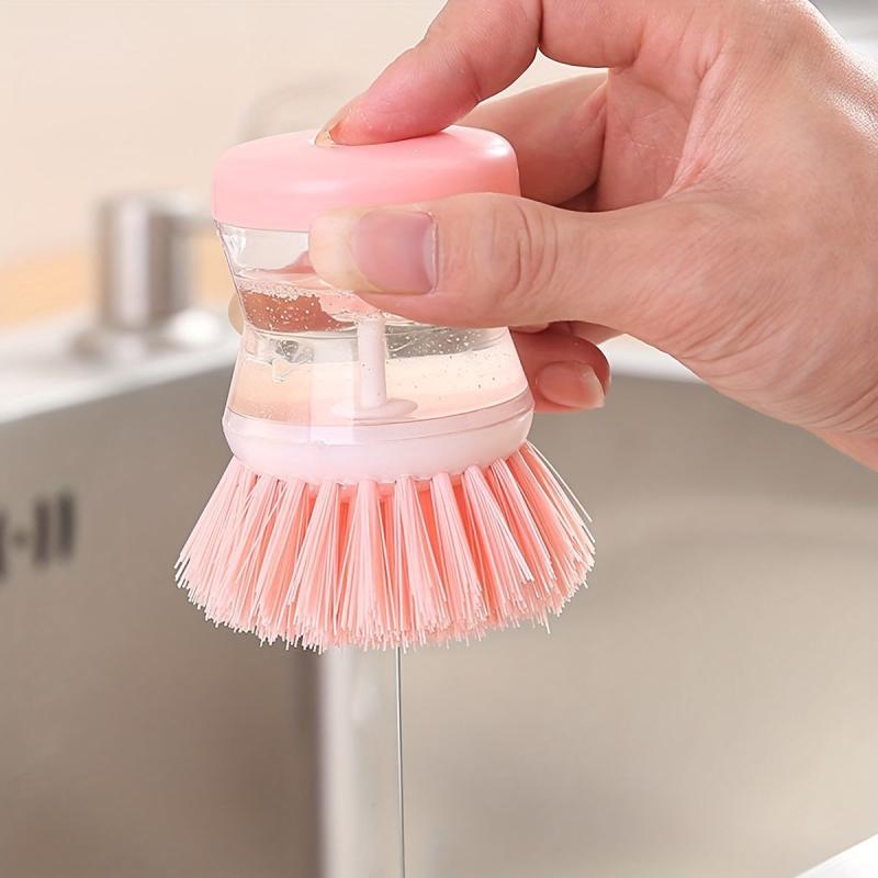Ceramic Soap Dispenser Dish Brush for Dishes, Pots, Pans & Kitchen Sinks