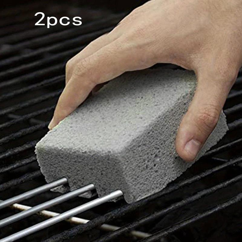 Grill Griddle Cleaning Brick Block Descaling Stone BBQ Handle Protect Hands