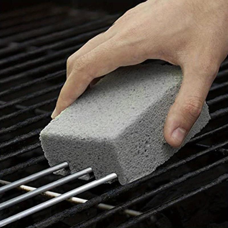 Grill Griddle Cleaning Brick Block Descaling Stone BBQ Handle Protect Hands