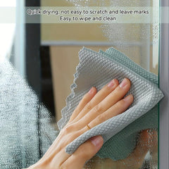 10pcs Fish Scale Glass Wiping Cloth - Absorbent Towel, Kitchen Degreasing Cloth