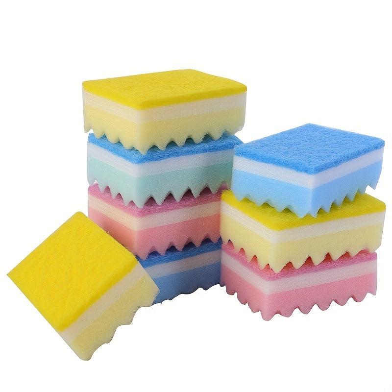10pcs Wave Dishwashing Sponge Non Oily Cleaning Wipe