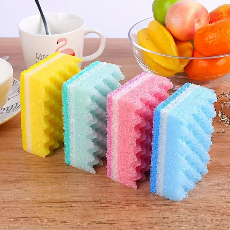 10pcs Wave Dishwashing Sponge Non Oily Cleaning Wipe