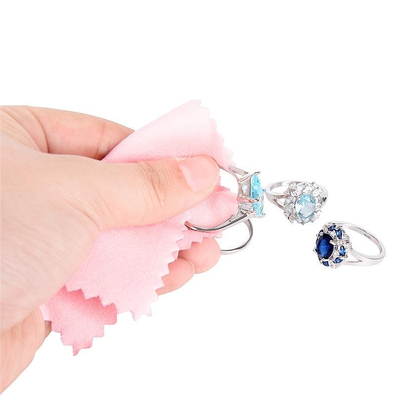 50pcs Jewelry Cleaning Cloth Silver Polishing Cleaner Microfiber for Jewelry