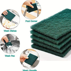 Heavy Duty Scrub Pads Sponge Dishwashing Brush Green Reusable Household Kitchen