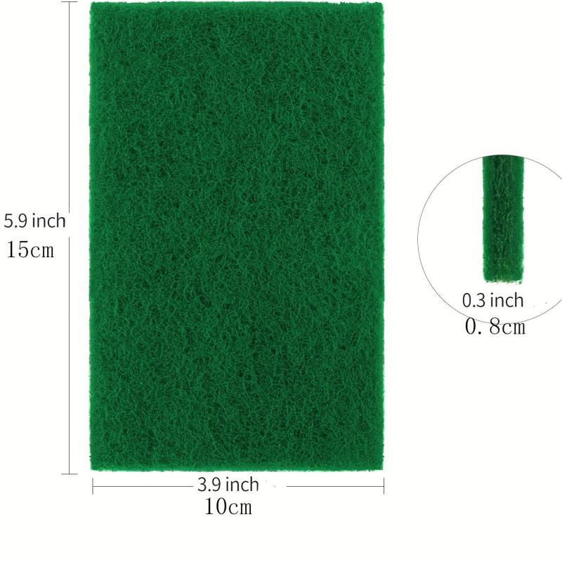 Heavy Duty Scrub Pads Sponge Dishwashing Brush Green Reusable Household Kitchen