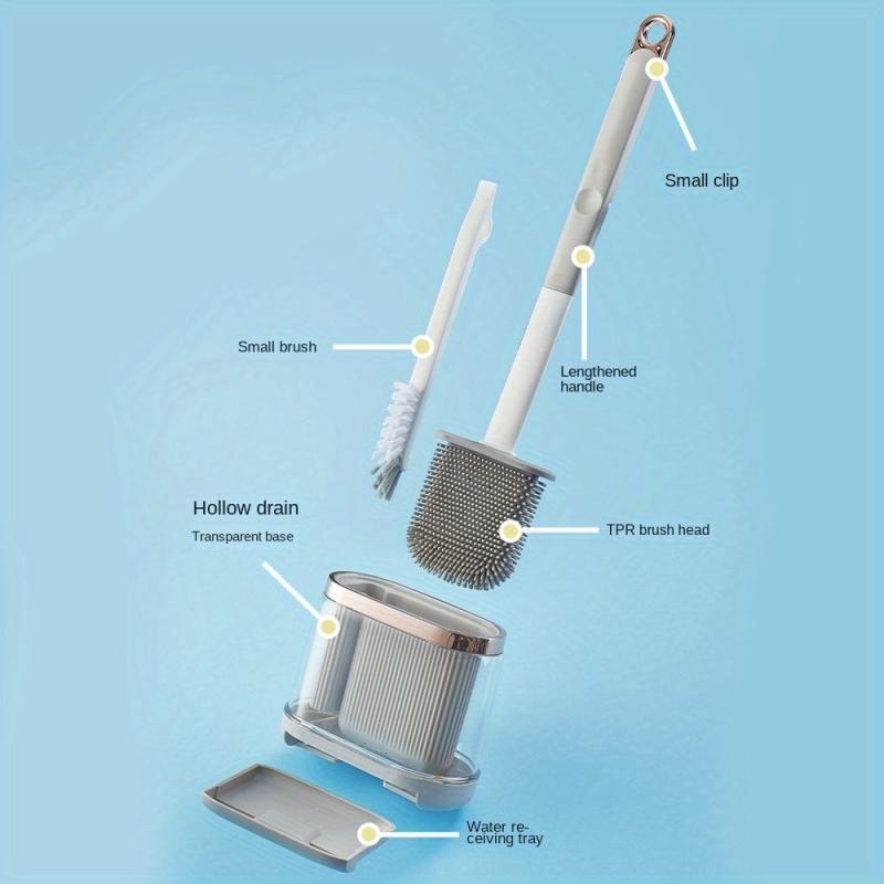 Silicone Toilet Brush Wall Hanging Cleaning Set