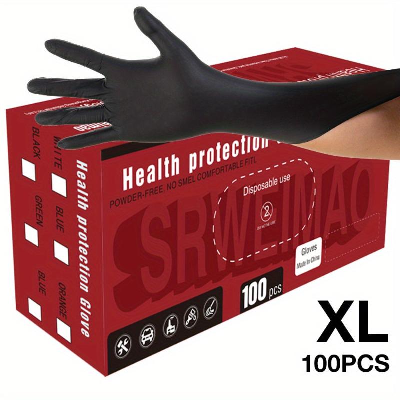 100pcs Disposable Nitrile Gloves Powder Latex 9 Inch Gloves