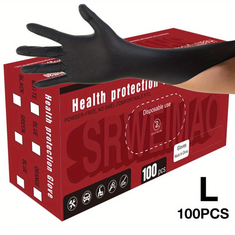100pcs Disposable Nitrile Gloves Powder Latex 9 Inch Gloves