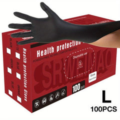 100pcs Disposable Nitrile Gloves Powder Latex 9 Inch Gloves