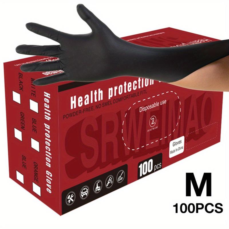 100pcs Disposable Nitrile Gloves Powder Latex 9 Inch Gloves