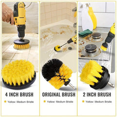 3pc Auto Detailing Drill Brush Set Car Wheel Cleaner Kit
