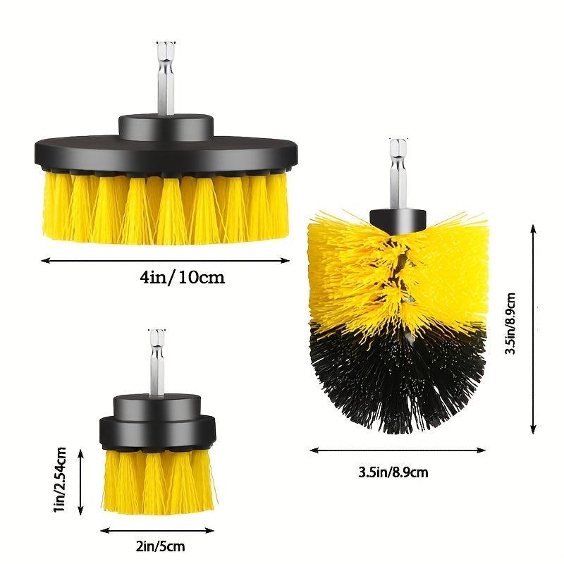 3pc Auto Detailing Drill Brush Set Car Wheel Cleaner Kit
