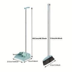 Household Broom and Dustpan Set with Stainless Steel Handle
