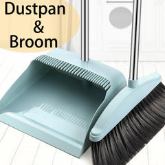 Household Broom and Dustpan Set with Stainless Steel Handle