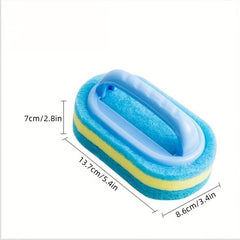 Thick Sponge Cleaning Brush with Handle - Multi-Purpose Scrub Brush