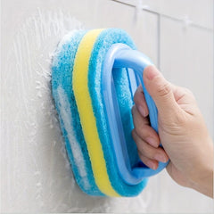 Thick Sponge Cleaning Brush with Handle - Multi-Purpose Scrub Brush