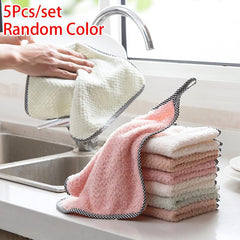 20pcs Coral Velvet Dish Cloths Soft Absorbent Towels