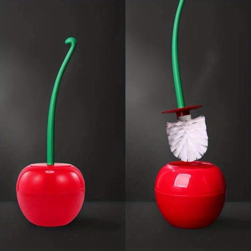 Cherry Toilet Brush With Holder Plastic Long Handle