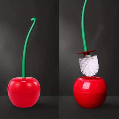 Cherry Toilet Brush With Holder Plastic Long Handle