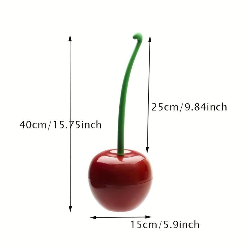 Cherry Toilet Brush With Holder Plastic Long Handle