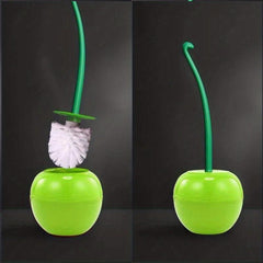 Cherry Toilet Brush With Holder Plastic Long Handle