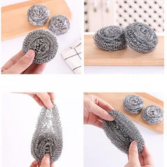 19pcs Kitchen Cleaning Set Stainless Steel Wire Ball Dishwashing Sponge