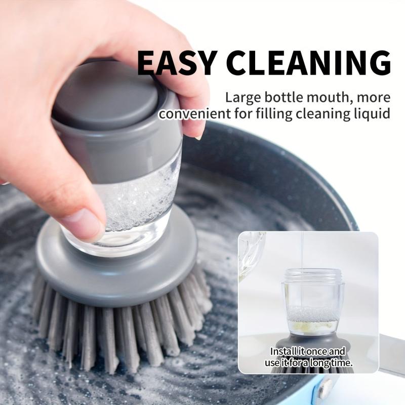 Pot Brush With Soap Dispenser And Drip Tray Kitchen Cleaning Brush