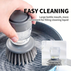 Pot Brush With Soap Dispenser And Drip Tray Kitchen Cleaning Brush